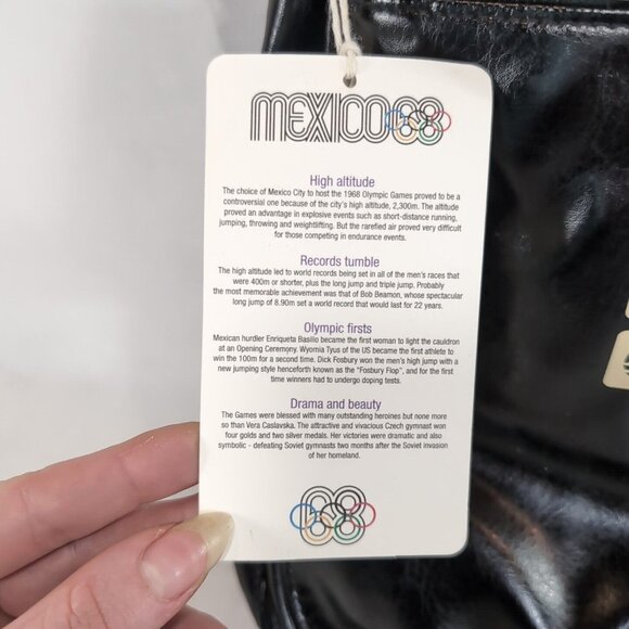 Olympic Museum Collection Mexico 68 1968 Faux Leather Bag Satchel Black NEW NWT - Picture 6 of 16